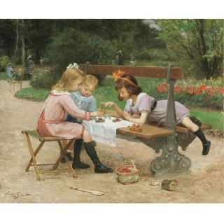 Victor Gabriel Gilbert - French A Tasty Snack