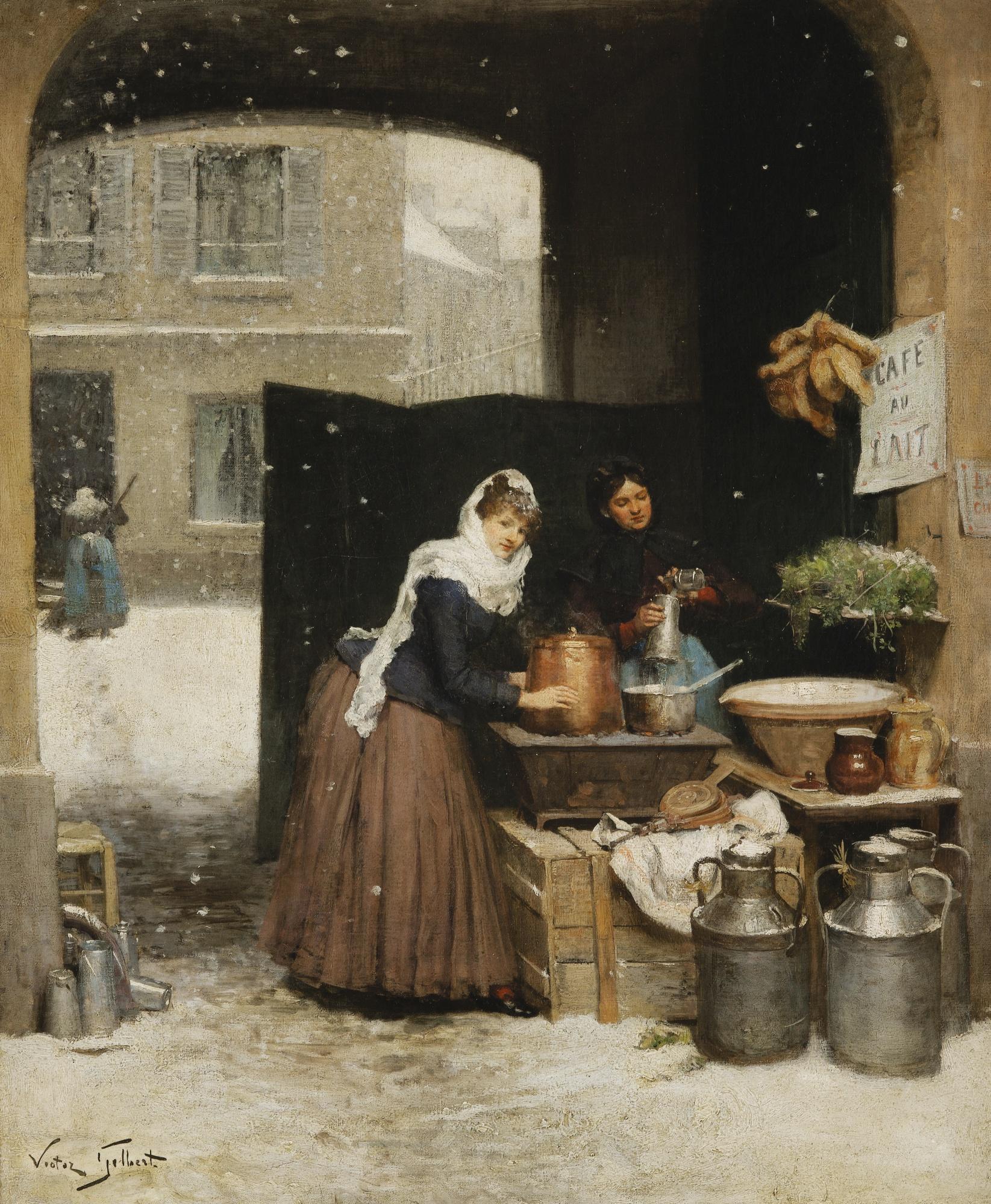 Victor Gabriel Gilbert - French Crémière En Hiver