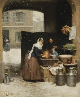 Victor Gabriel Gilbert - French Crémière En Hiver