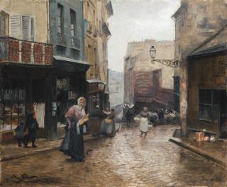 Victor Gabriel Gilbert - French La Rue De La Montagne Ste Geneviève, Paris
