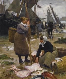 Victor Gabriel Gilbert - French the Arrival Of The Fishing Boats