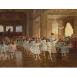 Victor Gabriel Gilbert - French The Children\'S Dance Recital At The Casino De Dieppe