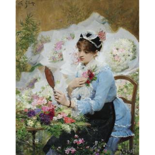 Victor Gabriel Gilbert - French The Flower Seller