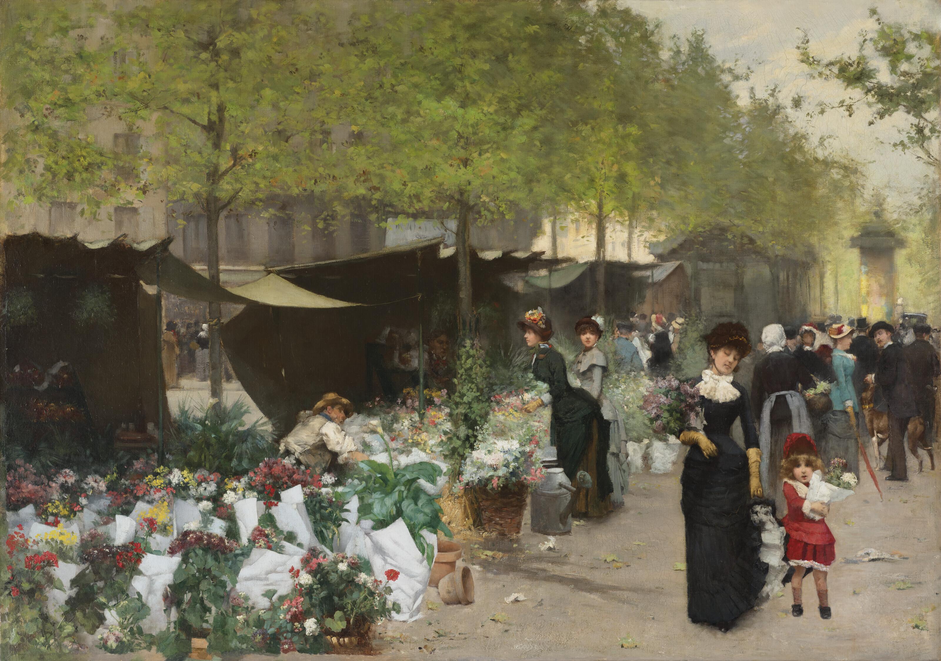 Victor Gabriel Gilbert - Le Marché Aux Fleurs De L\'Île De La Cité
