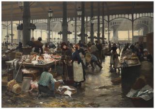 Victor Gabriel Gilbert - Le Pavillon De La Marée Aux Halles-Centrales De Paris