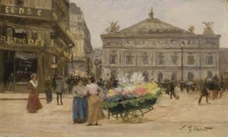 Victor-Gabriel Gilbert - Marchande de Fleurs, Place de L\'Opéra