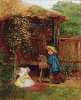Victor Gilbert - Playtime in the summerhouse