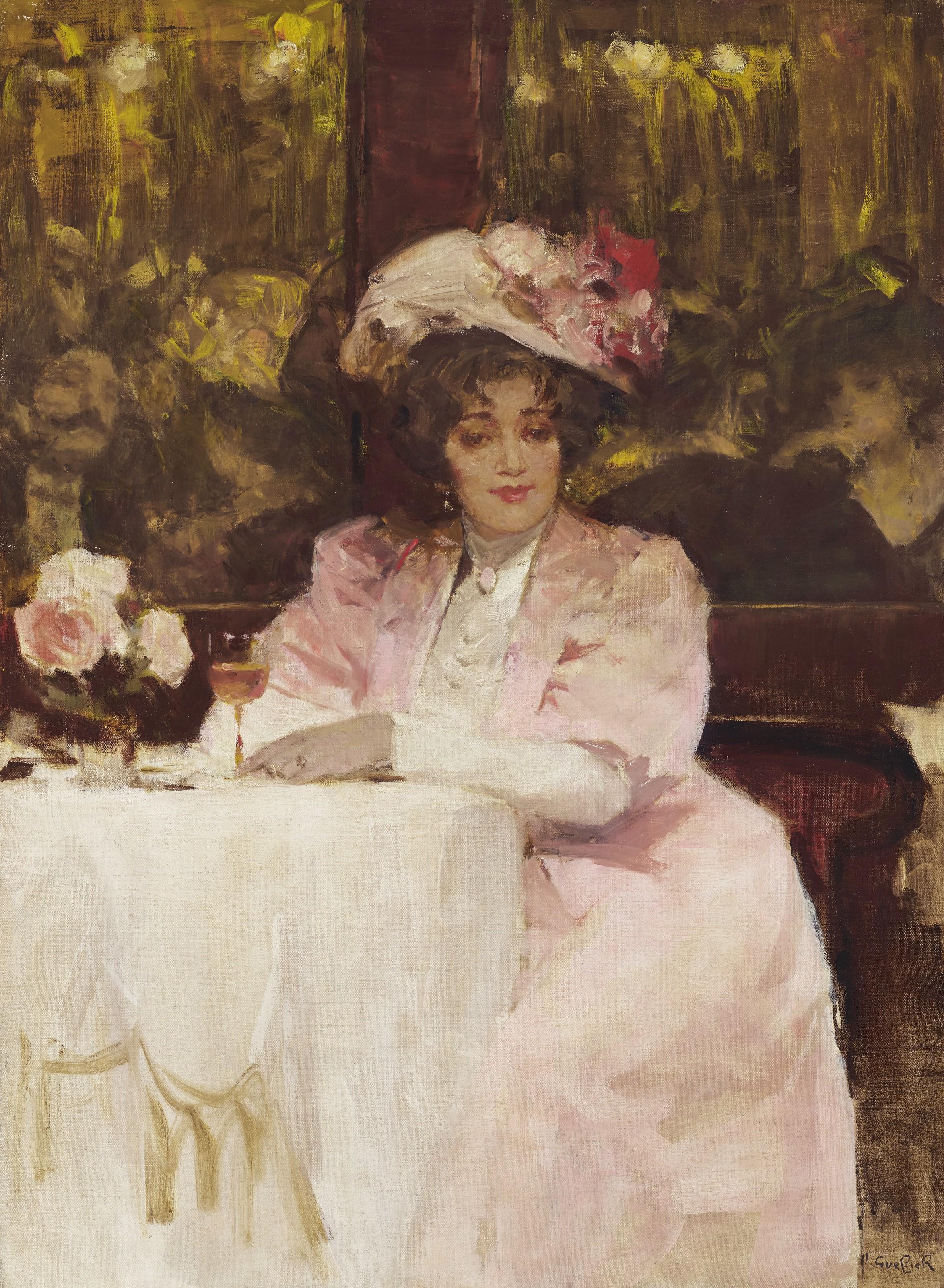 Victor Guerrier - Lady In A Café