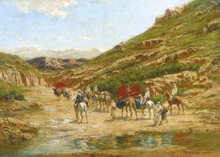 Victor Huguet - French caravane Dans Le Desert
