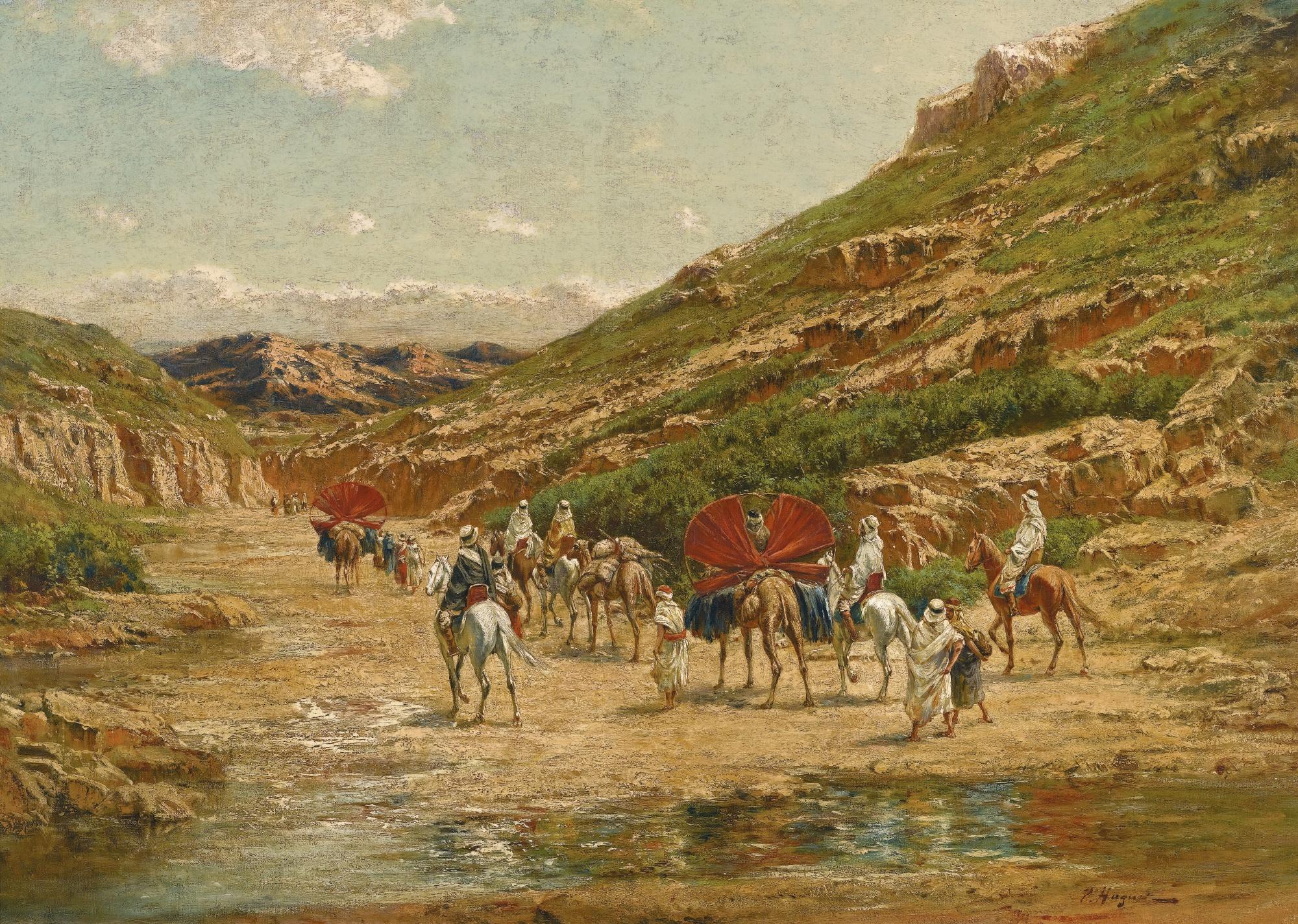 Victor Huguet - French caravane Dans Le Desert