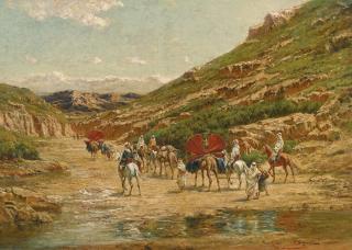 Victor Huguet - French caravane Dans Le Desert
