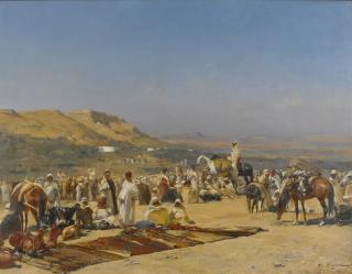 Victor Huguet - French market In The Desert