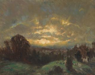 Victor Hume Moody - Sunrise on the flock