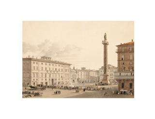 Victor-Jean Nicolle - La Piazza Colonna Avec La Colonne De Marc Aurèle À Rome