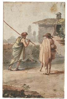 Victor Jean Nicolle - Peasants Before A House