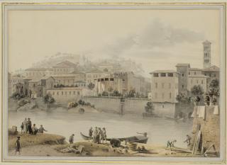 Victor-Jean Nicolle - Temple de Vesta sur les bords du Tibre à Rome