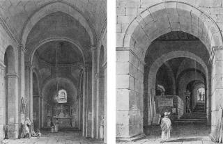 Victor-Jean Nicolle - The Interior Of The Church At Donzère, Provence; And The Interior Of The Magazin D\'Abondance, Avignon