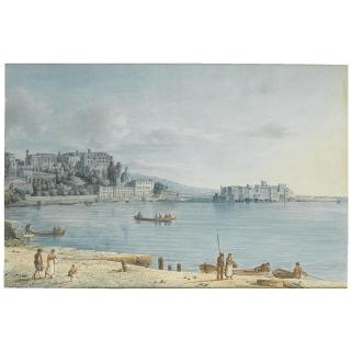 Victor Jean Nicolle - View Of The Bay Of Naples With The Castel Dell\'Ovo