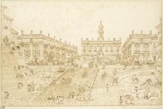 Victor Jean Nicolle - View Of The Piazza Del Campidoglio, Rome