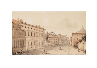 Victor-Jean Nicolle - Vue De L\'Hôpital Du Saint-Esprit À Rome Et De La Coupole Saint-Pierre De Rome