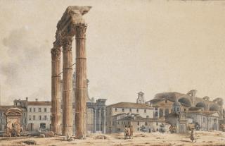 Victor Jean Nicolle - Vue Du Forum Romainvictor-Jean Nicolle ; View Of The Forum In Rome ; Signed Lower Left ; Watercolour, Pen And Brown Ink On Paper