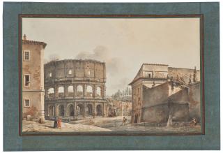 Victor-Jean Nicolle - Vue Du Péristyle Du Temple De La Concorde À Rome Et De La Colonne Des Comices; Et Vue Du Colisée À Rome