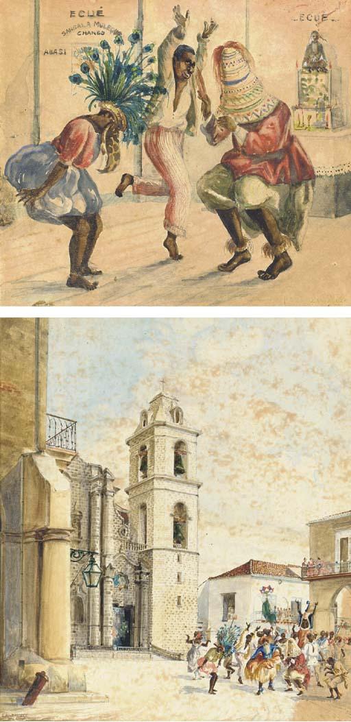 Victor Landaluze - A) Plaza De La Catedral En El Día De Reyes