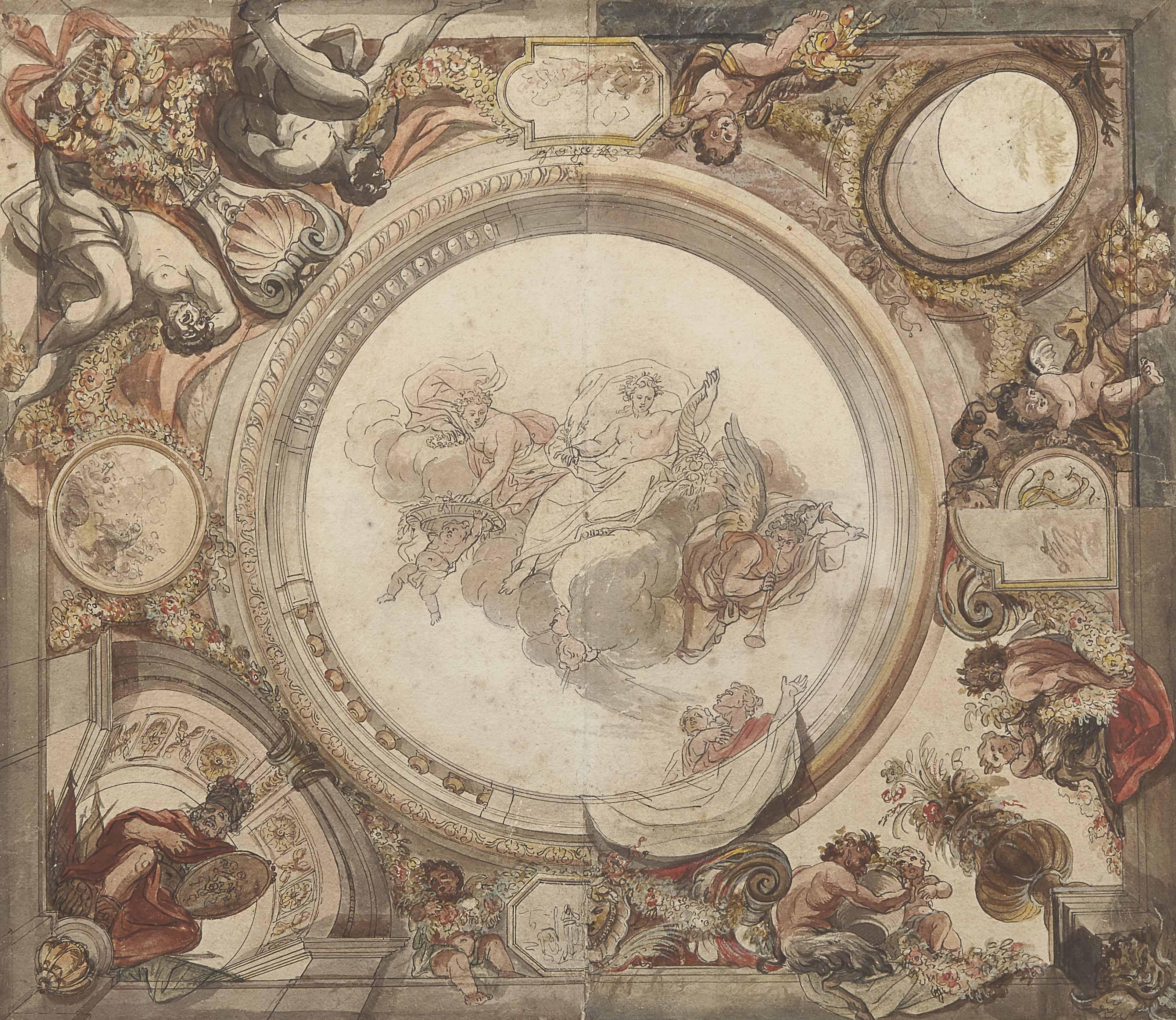 Victor Louis - Étude pour le plafond du palier de l’escalier d’apparat du Palais Royal de Varsovie