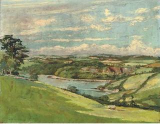 Victor MacClure - Culmpton Creek, River Dart; with a pair of still lifes by the same artist
