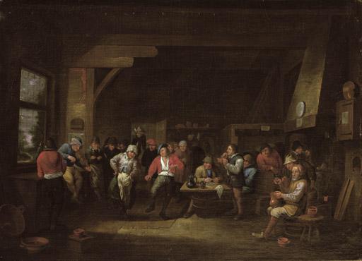 Victor Mahu - A peasants\' dance in an inn