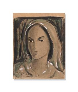 Víctor Manuel - Cabeza de mujer 14 7/16 x 11 5/8 in (36.7 x 29.5 cm)