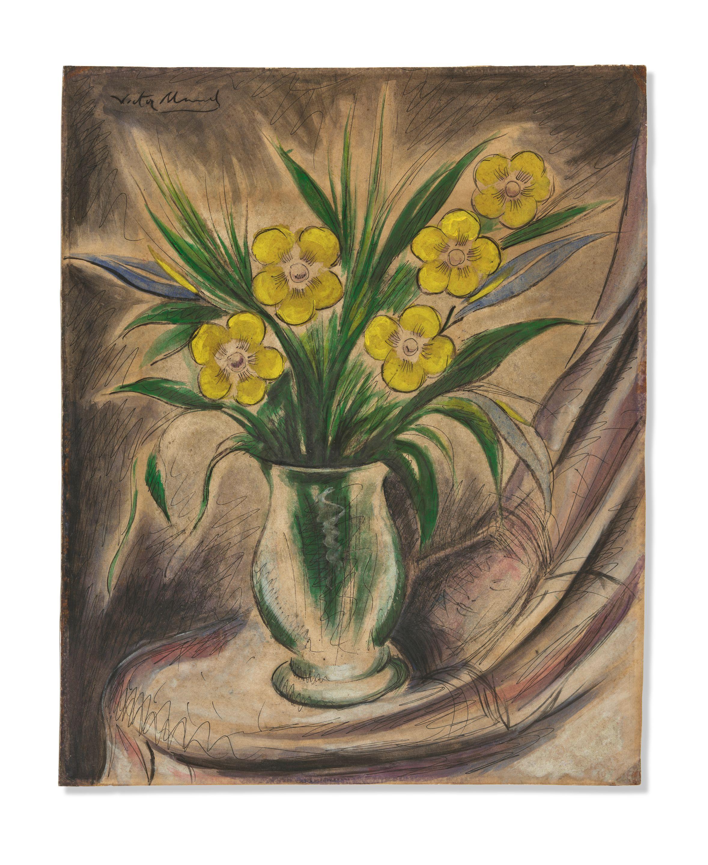 Víctor Manuel - Flores amarillas 19 7/8 x 16 in (50.5 x 40.7 cm)