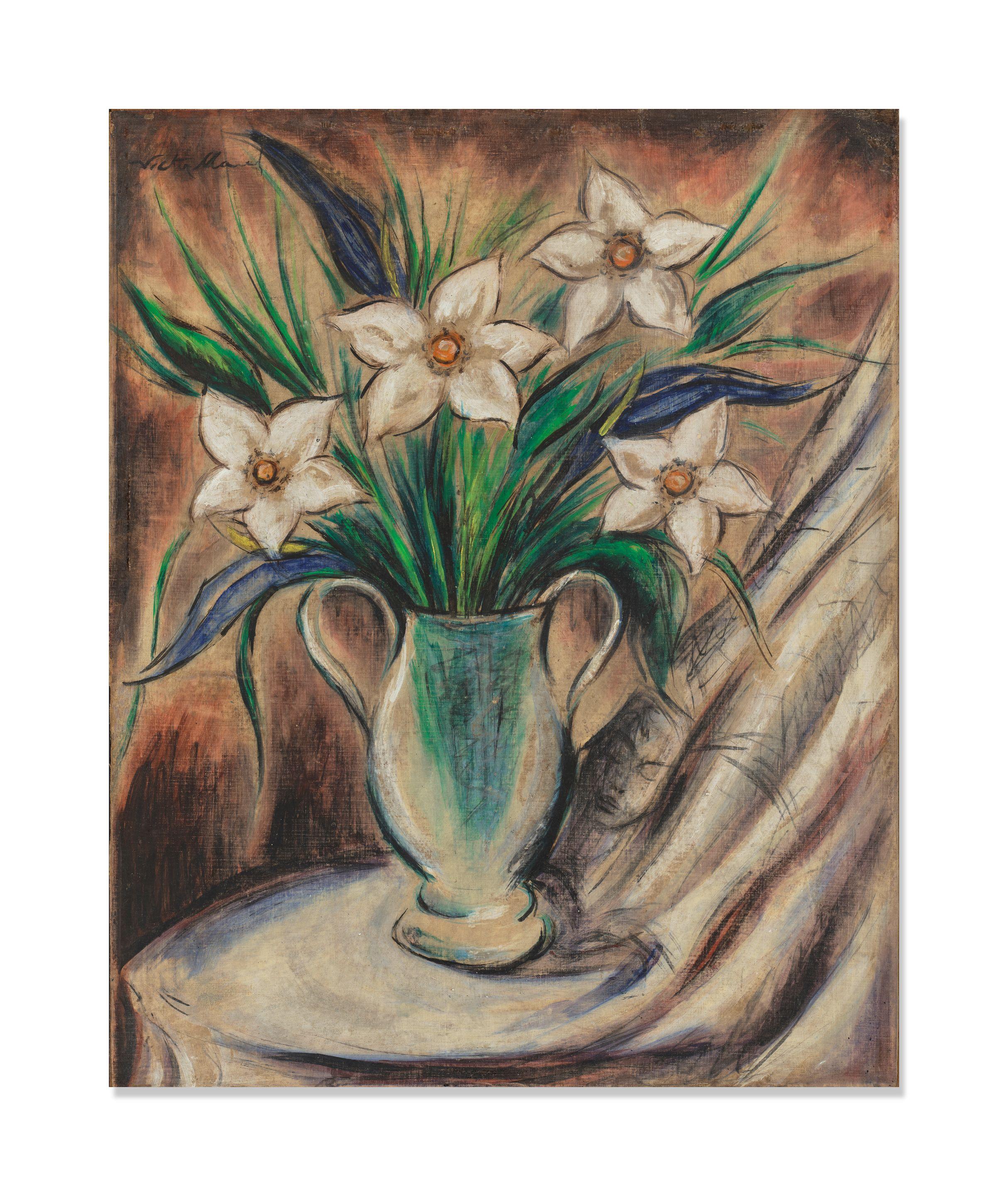 Víctor Manuel - Flores blancas 19 5/8 x 15 9/16 in (49.8 x 39.5 cm)