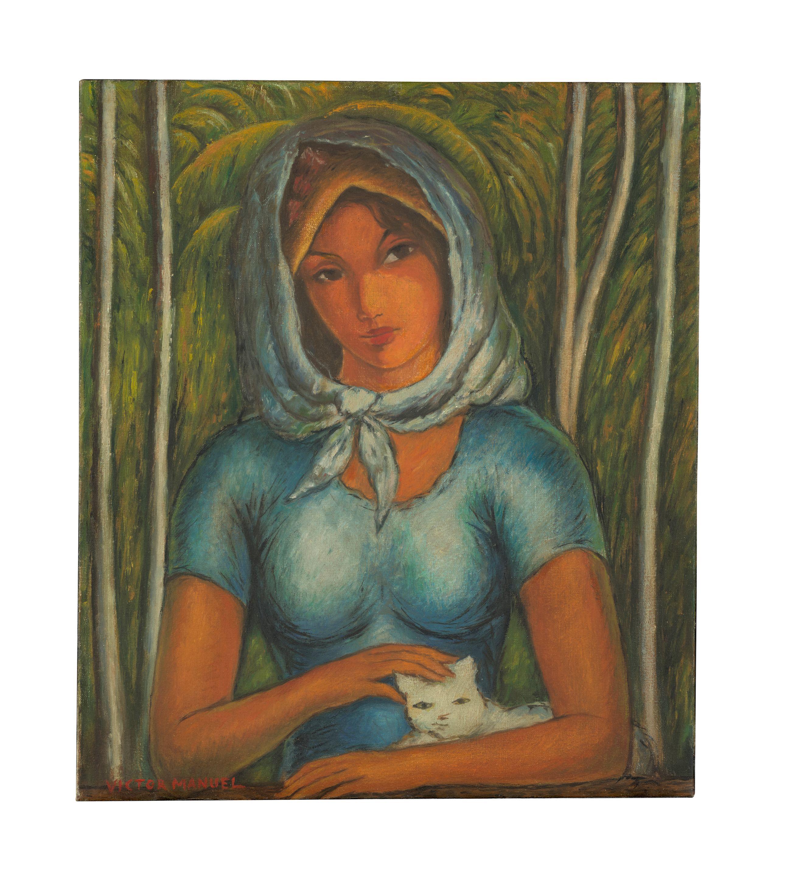 Víctor Manuel - Muchacha con gato blanco