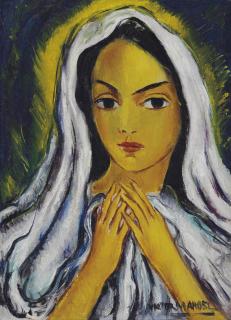 Victor Manuel - Untitled (Mujer con manto blanco)