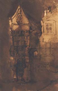 Victor-Marie Hugo - Deux Maisons du Moyen-Âge de Nuit