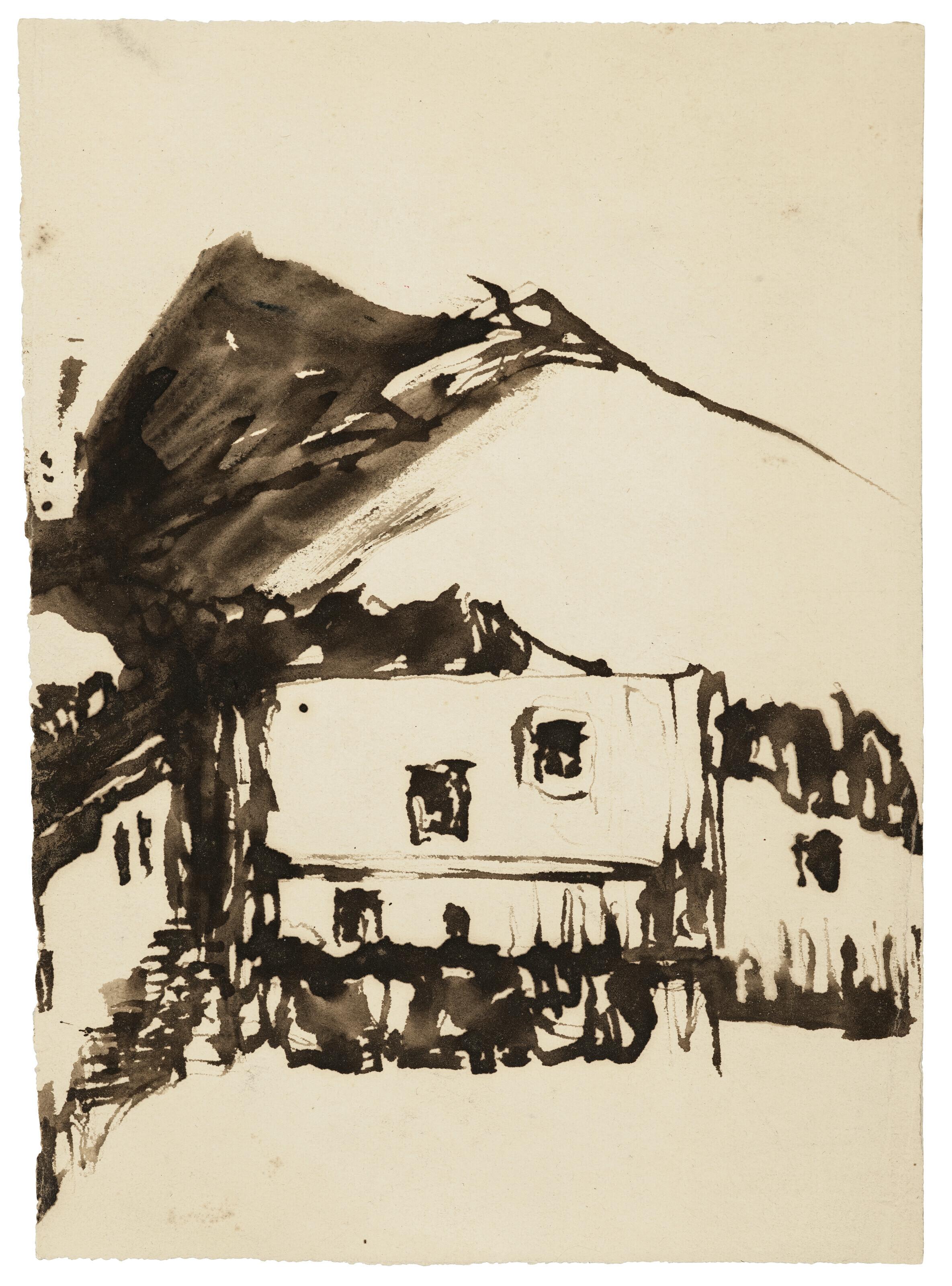 Victor-Marie Hugo - Maison Dans Un Paysage Montagneux