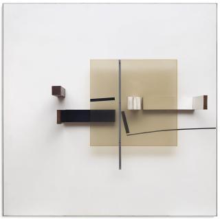 Victor Pasmore, C.H., R.A. - Abstract in White, Black, Silver and Mahogany