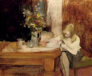 Victor Pasmore, R.A. - Girl Sewing