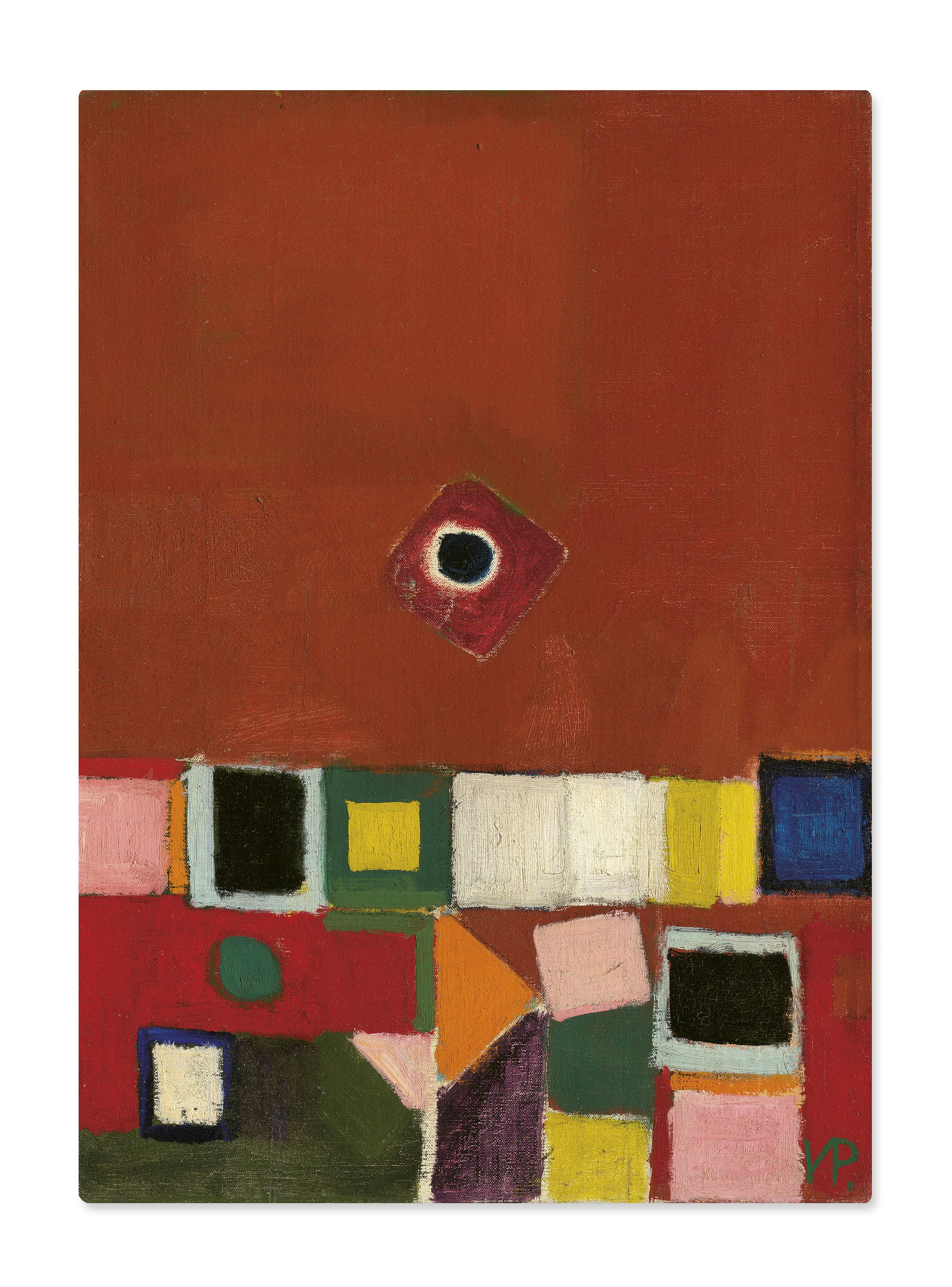 Victor Pasmore - Abstract in Indian Red, Crimson, Blue, Yellow, Green, Pink and Orange