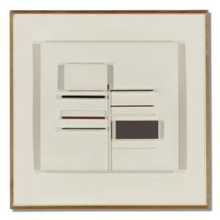 Victor Pasmore - Relief, Black, White And Maroon