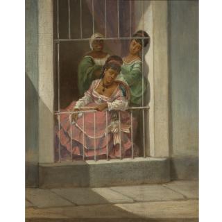 Víctor Patricio De Landaluze - Tipos Populares (Damas En La Ventana)