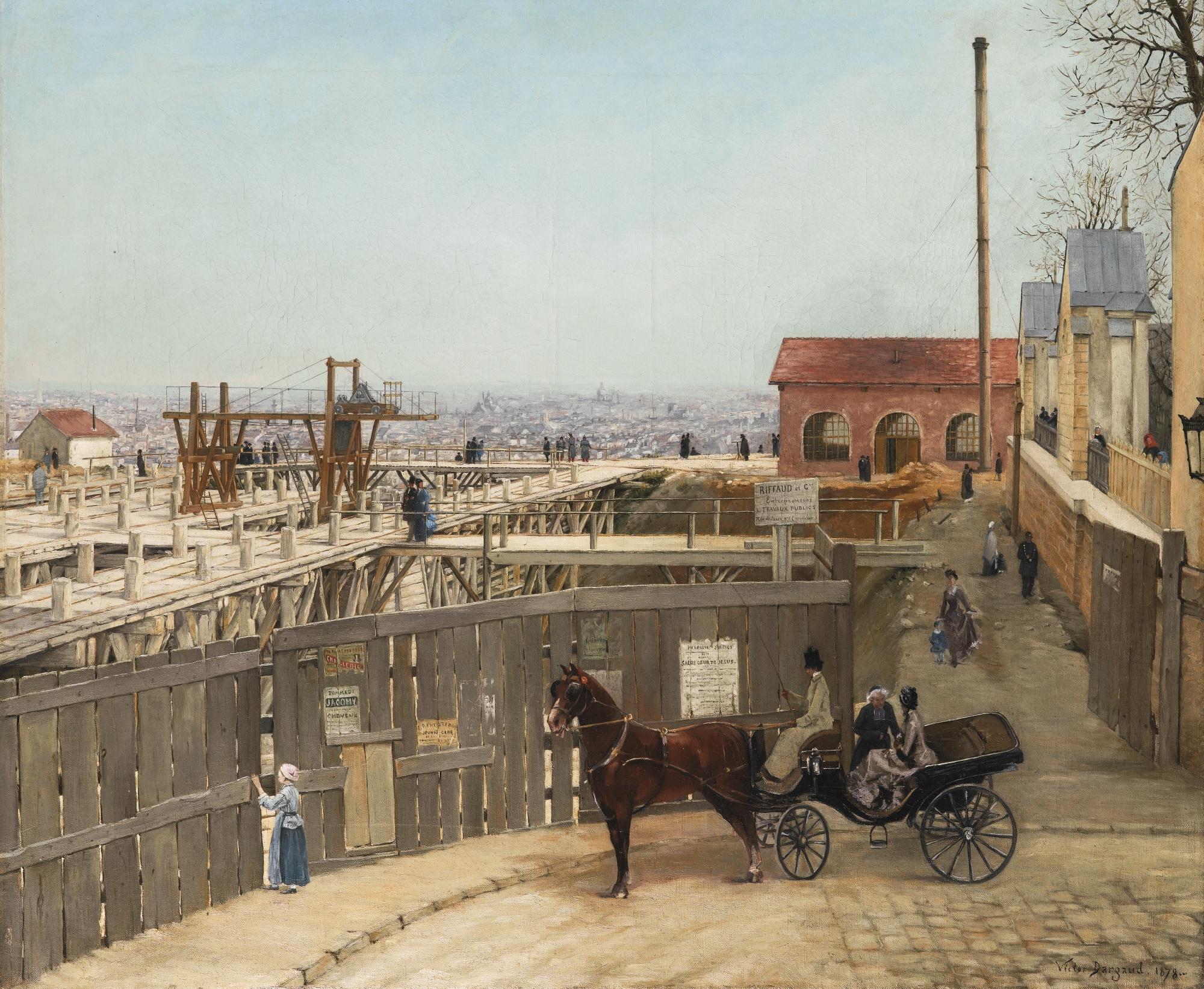 Victor Paul Joseph Dargaud - French the Construction Of Sacré-Coeur, Montmartre