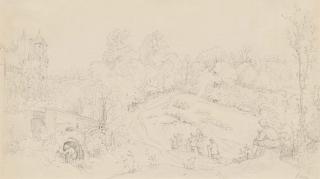 Victor Paul Mohn - Schloss Scharfenberg über der Elbe bei Meißen.