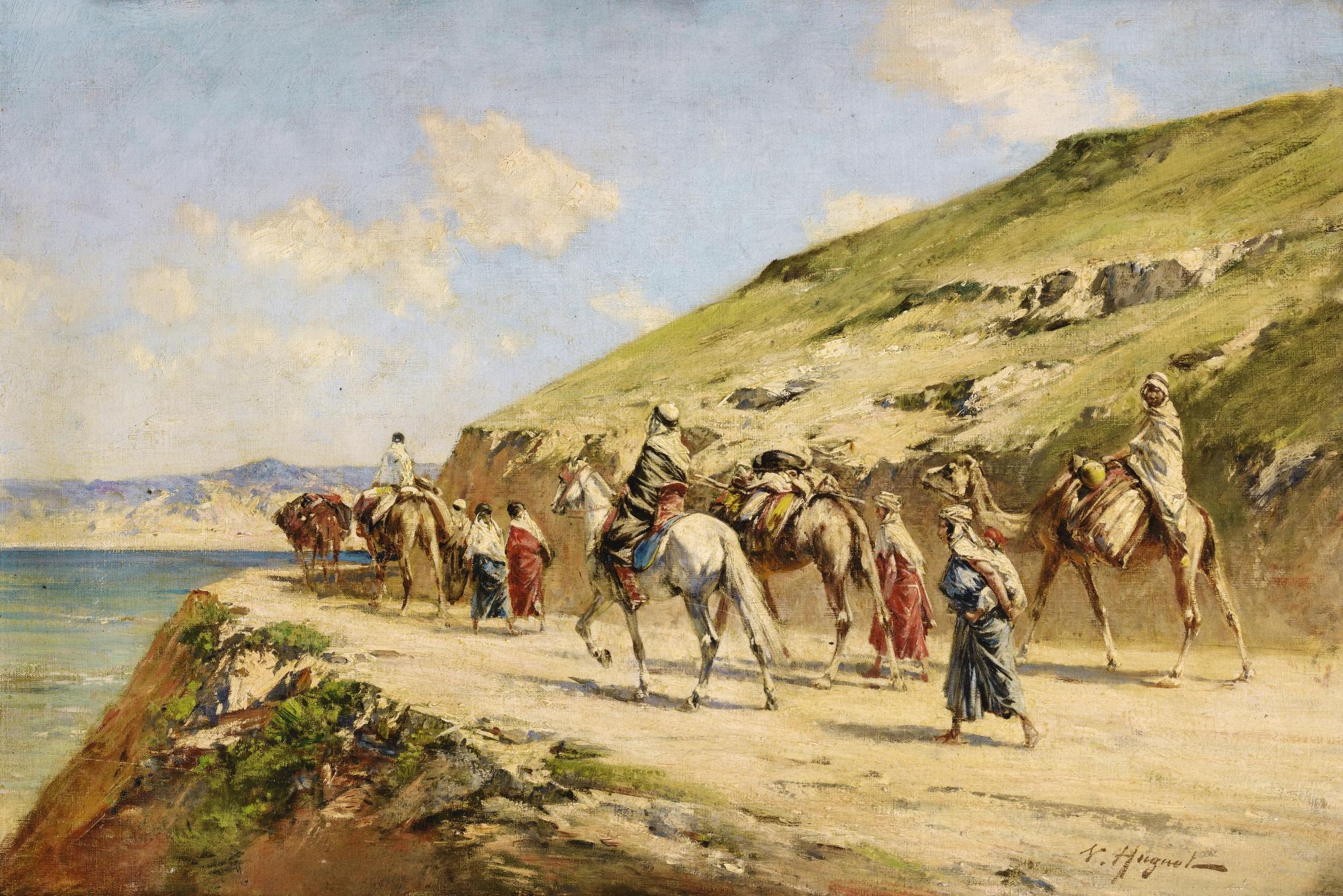 Victor-Pierre Huguet - Cavaliers On A Path