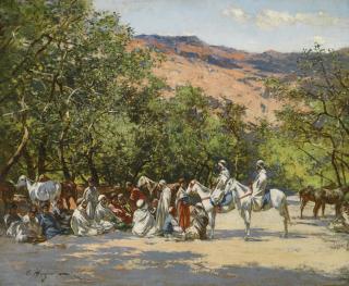 Victor Pierre Huguet - French halt In The Desert