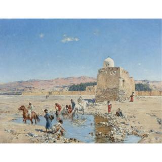 Victor-Pierre Huguet - Oasis In The Desert