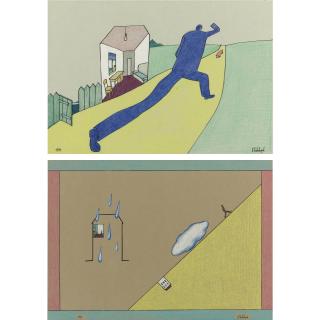 Victor Pivovarov - Russian Two Works On Paper, 1999