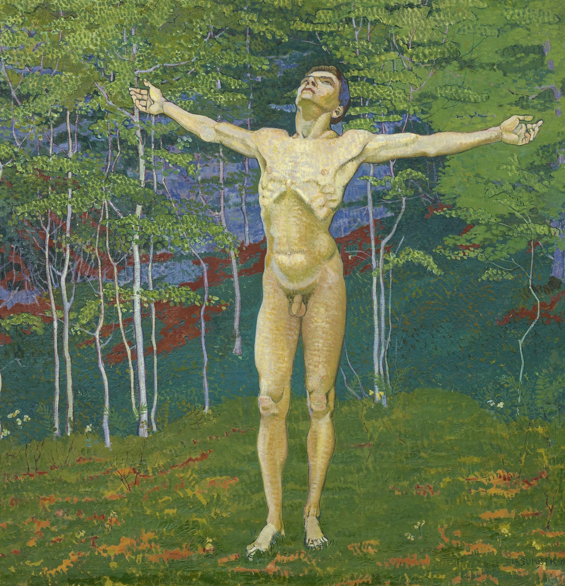 Victor Surbek - Männlicher Akt Im Wald, 1907