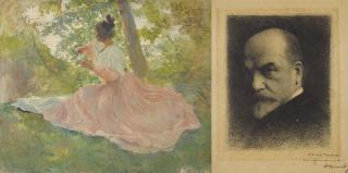 Victor Tardieu - Mimi Pinson; Self-Portrait of Leon Bonnat, dedicated to Victor Tardieu